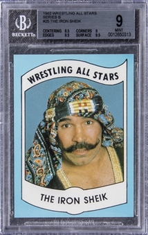 1982 Wrestling All-Stars Series B #25 The Iron Sheik Rookie Card - BGS MINT 9